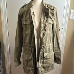 Per Se Jacket Women’s M Brown-green Military Utility cargo Jacket Zip Up